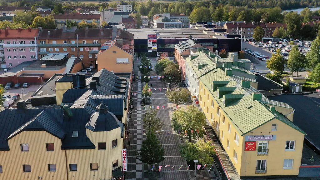 Vy över Avesta centrum